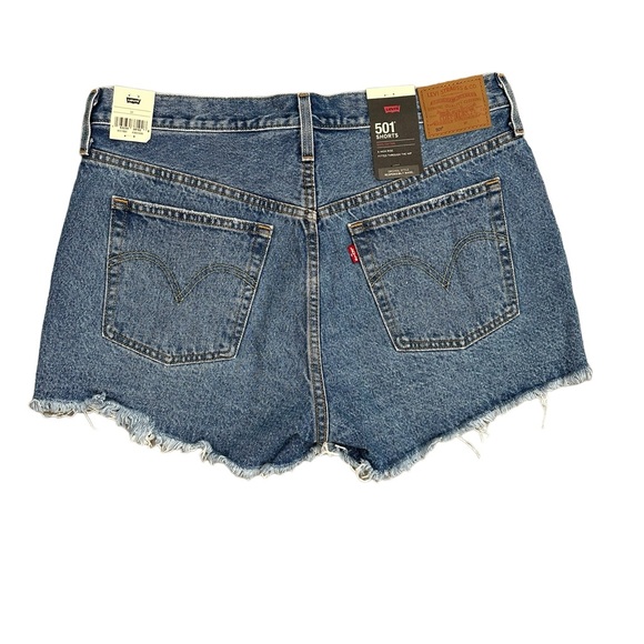 Levi’s 501 Distressed High Rise Denim Shorts - Picture 2 of 8